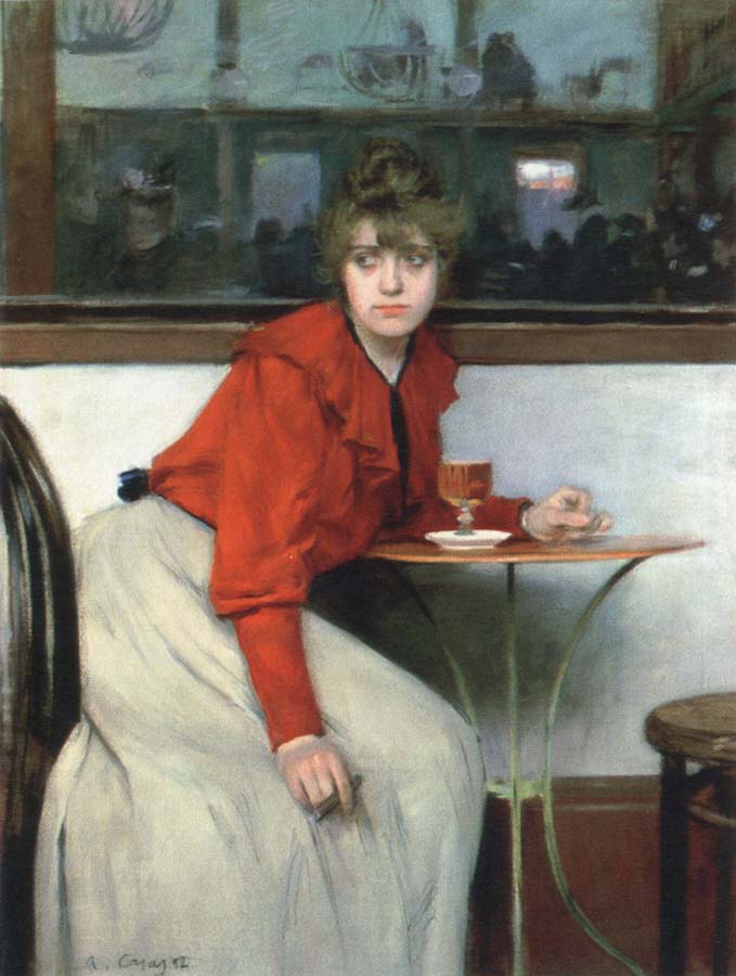 Ramon Casas chica in a bar